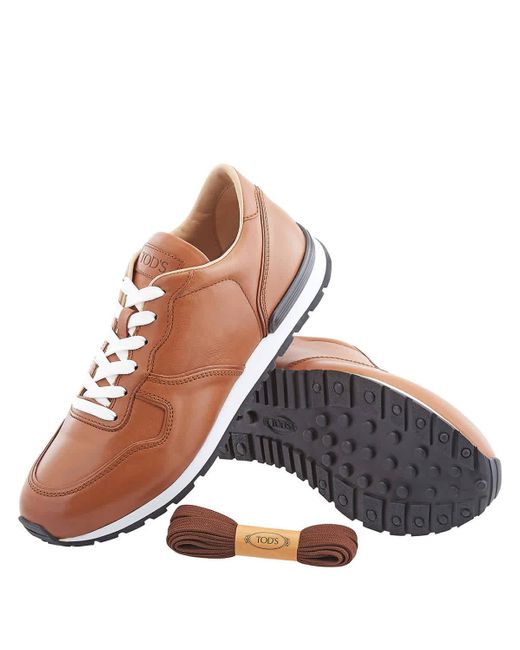 Tod's Brown Leather Lace Up Active Trainer Sneaker for men