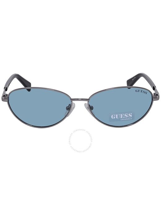 Guess Blue Oval Sunglasses Gu8230 08v 57