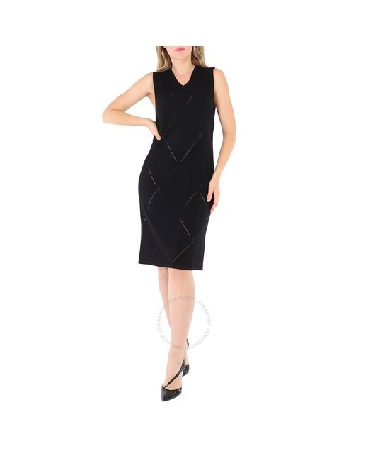 Burberry Black Wool-blend Midi Dress