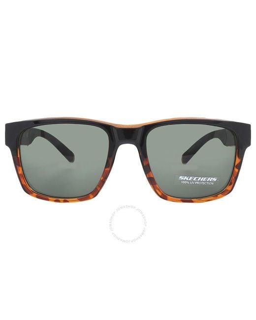 Skechers Gray Green Square Sunglasses Se6247 05n 54 for men