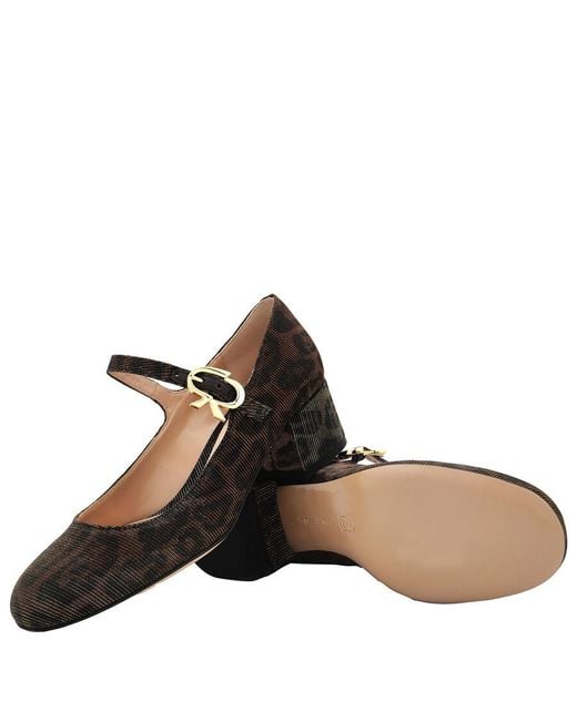 Gianvito Rossi Black Leopard Print Mary Ribbon Pumps, Brand Size 37 Us Size 7