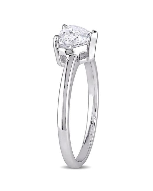 Created Forever White 1Ct Tw Lab Grown Diamond Heart Engagement Ring