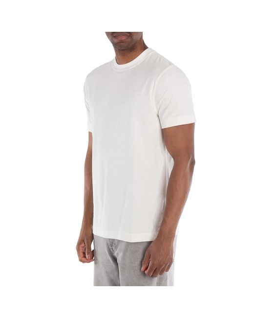 Burberry White Fox Printed Crewneck Cotton T-Shirt for men