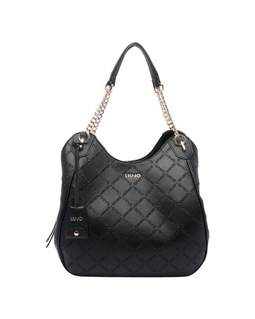 Liu Jo Black Large Logo Satchel Bag
