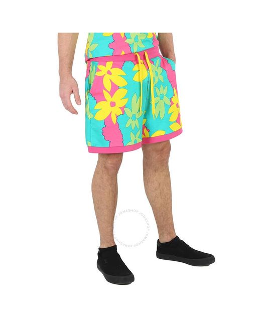 Moschino Blue All-over Floral Printed Swim Shorts for men