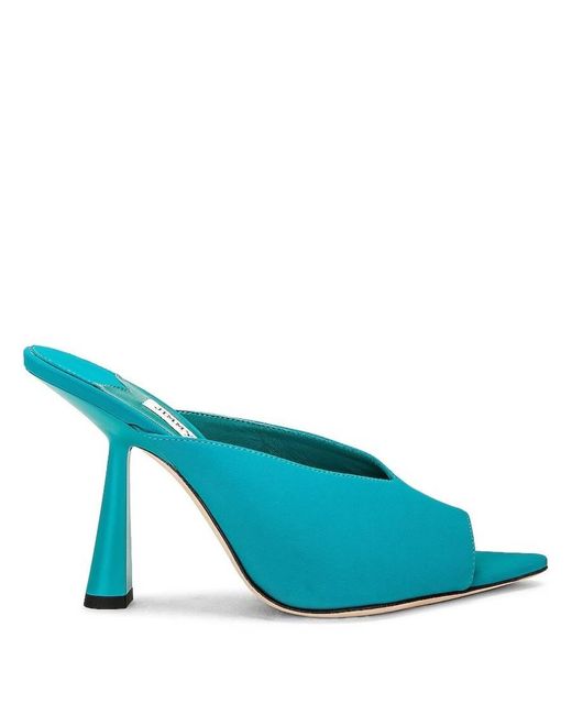 Jimmy Choo Blue Maryanne 100 Lycra Pointed-Toe Mules, Brand Size 36.5 Us