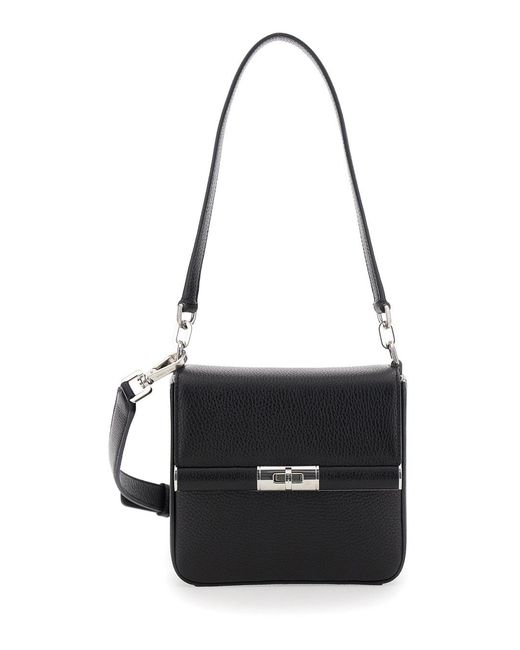 Dolce & Gabbana Black 'Marlene' Shoulder Bag With Twist Closure And Logo On The Back for men