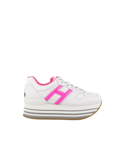Hogan Pink Platform Sole Sneakers