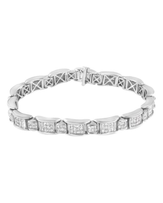 Haus of Brilliance Metallic 14k White Gold 5 Cttw Channel-set Diamond Link Bracelet
