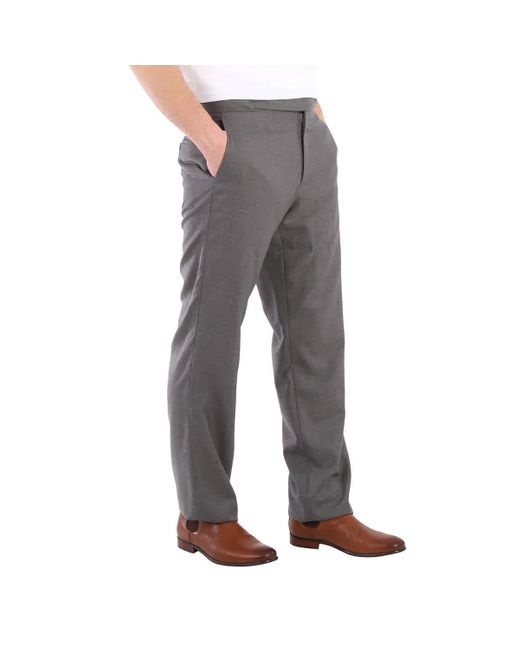 Burberry Gray Wool English Fit Tailored Trousers for men