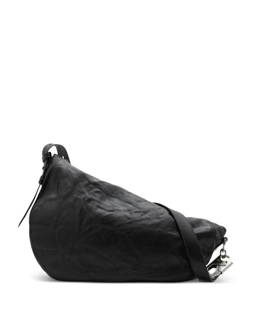 Burberry Black Medium Knight Leather Shoulder Bag