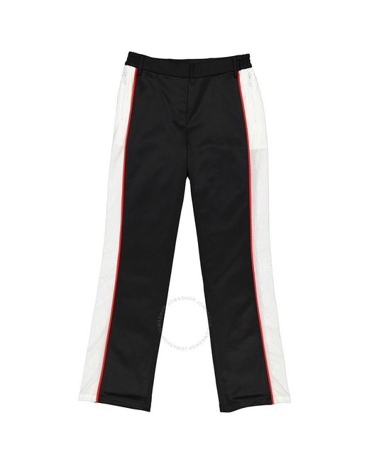 Burberry Black Mesh Striped Jersey Tailored Trousers