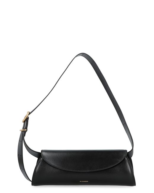 Jil Sander Black Cannolo Leather Crossbody Bag