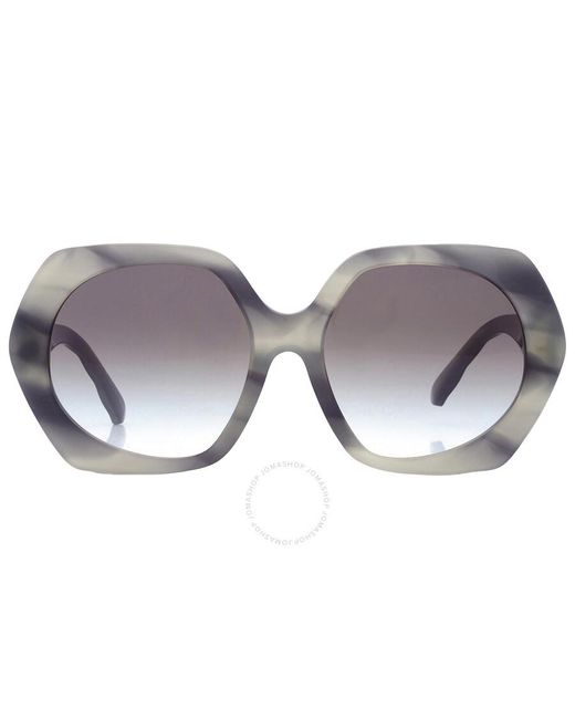 Tory Burch Gray Clear Gradient Dark Green Irregular Sunglasses Ty7195f 19562a 57
