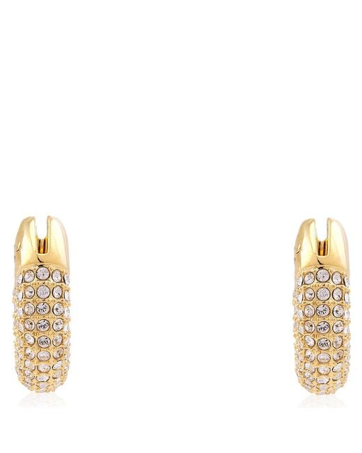Swarovski Metallic Dextera Pierced Earrings Hoop Shiny Crystal