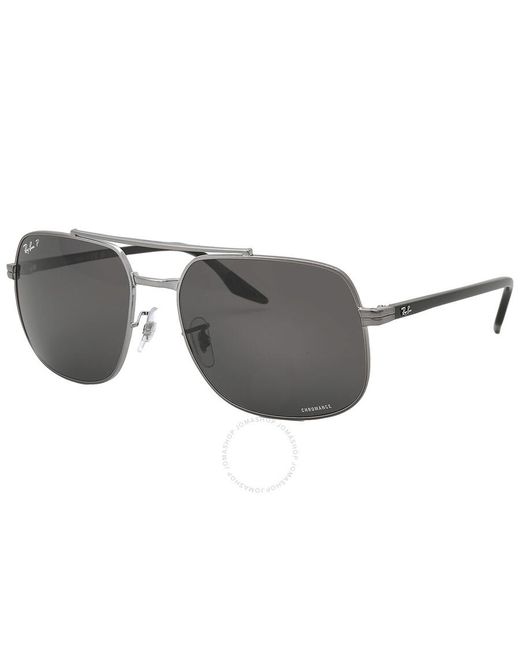 Ray-Ban Gray Polarized Dark Grey Square Sunglasses Rb3699 004/k8 59