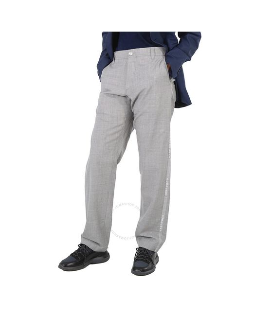 Burberry Gray Light Pebble Straight Fit Trousers for men