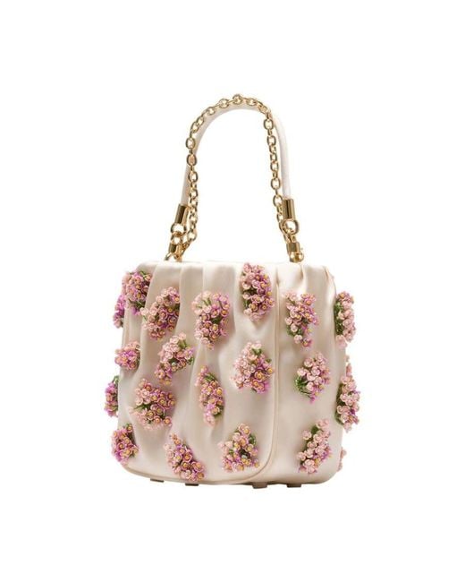 Self-Portrait Pink Self-Portrait Floral Beaded Shoulder Bag