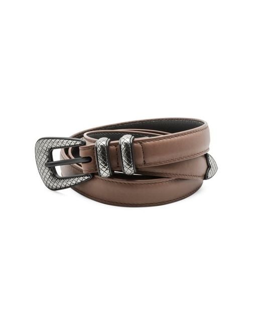 Bottega Veneta Brown Leather Belt for men