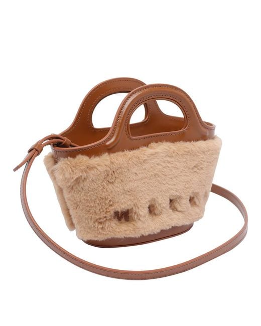 Marni Brown Tropicalia Micro Top Handle Bag