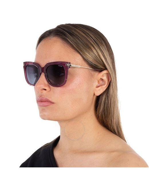 Polaroid Purple Polarized Grey Square Sunglasses Pld 6180/s 0b3v/wj 51