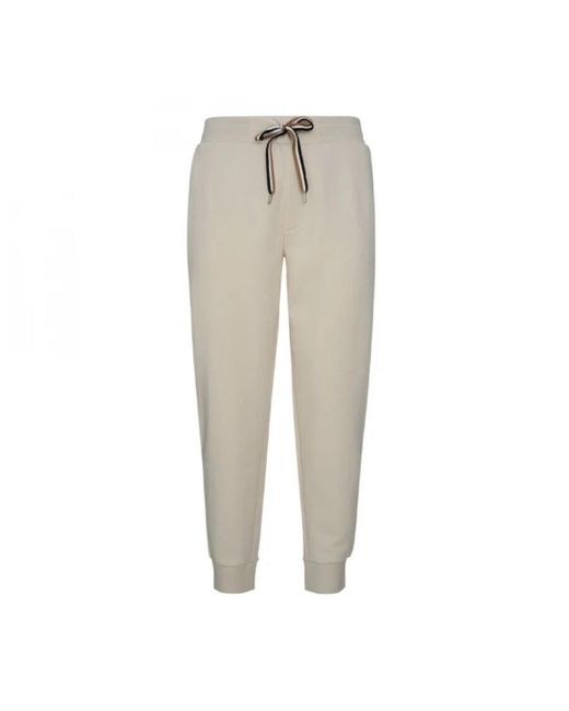 Boss Natural Signature-Stripe Tracksuit Bottoms for men