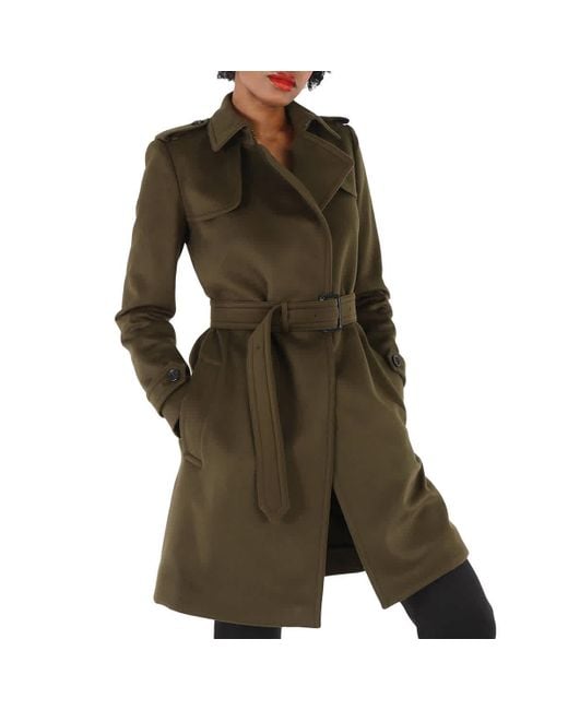 Burberry Green Tempsford Single-breasted Trench Coat