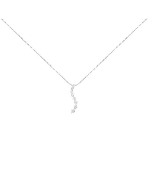 Haus of Brilliance Metallic Ags Certified 14k White Gold 3.0 Cttw Baguette,brilliant Round Diamond Journey 18'' Pendant Necklace