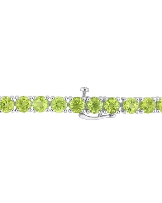 Amour Green 19 5/8 Ct Tgw Peridot Tennis Bracelet