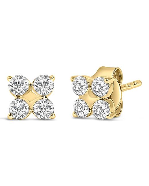 Haus of Brilliance Metallic 10K 1/2 Cttw Lab Grown Diamond Snowflake Stud Earrings