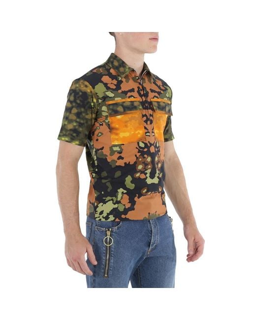 Burberry Black Santon Camouflage Printed Cotton Shirt for men