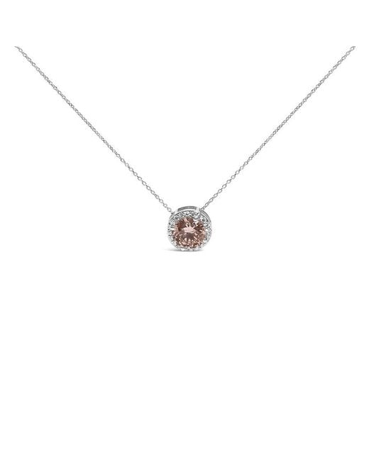 Haus of Brilliance Metallic 14K 2 3/8 Cttw Lab Grown Diamond Solitaire With Halo Pendant Necklace for men