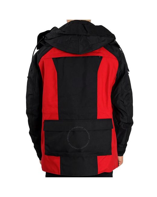 Burberry Red Detachable Puffer Colour-block Jacket for men