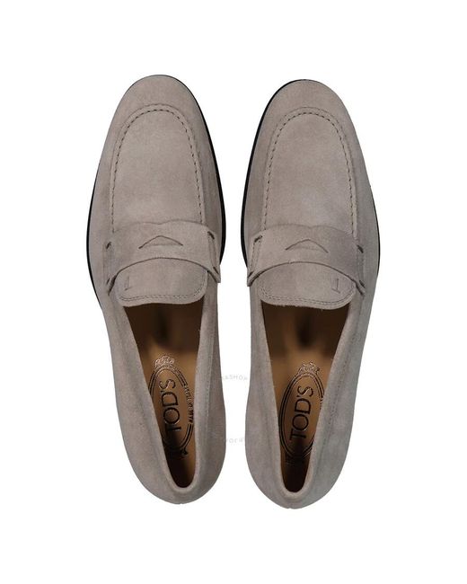 Tod's Gray Steam Suede Loafers for men