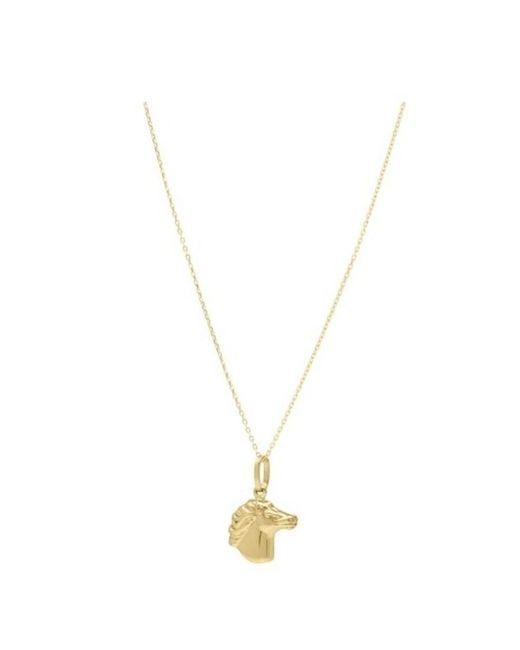 Tresorra Metallic 14K Medium Horse Head Pendant Necklace
