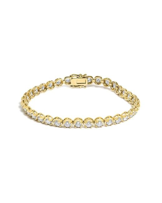 Haus of Brilliance Metallic 14K 5.0 Cttw Diamond Scalloped Link Tennis Bracelet