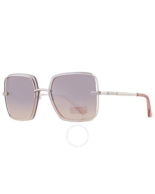 Guess Factory Pink Mirror Cat Eye Sunglasses Gf6130 10u 60