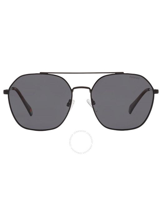 Polaroid Gray Polarized Grey Pilot Sunglasses Pld 6172/s 0807/m9 57