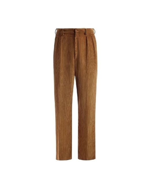 Bally Brown Corduroy Cotton Tailored Pants, Brand Size 48 Waist for men