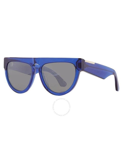 Burberry Blue Grey Mirror Silver Irregular Sunglasses Be4416u 34926g 59