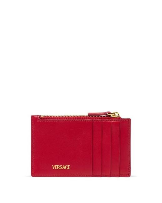 Versace Red Medusa 95 Quilted Nappa Card Holder