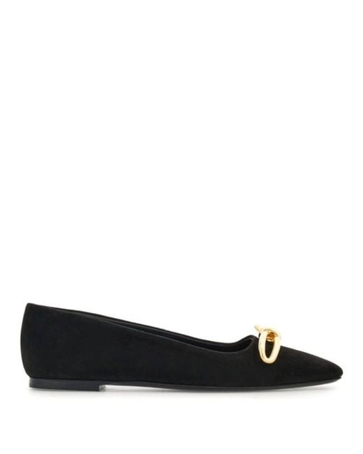 Ferragamo Black Ferragamo Bow-Detailing Ballerina Shoes