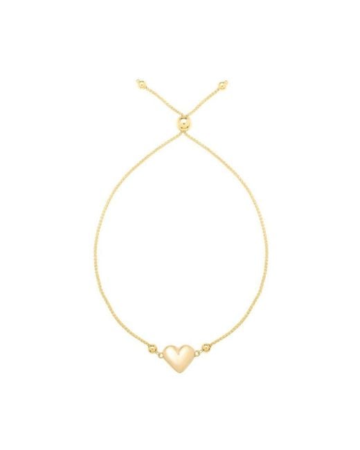 Tresorra Metallic 14K Adjustable Heart Bolo Bracelet