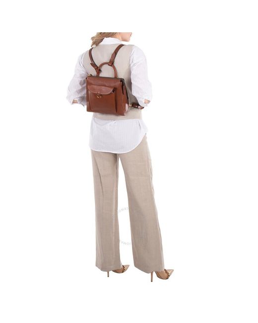 Fossil Brown Small Leather Parker Backpack