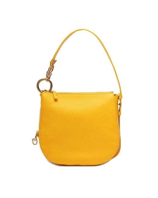 Burberry Yellow Mini Knight Leather Crossbody Bag