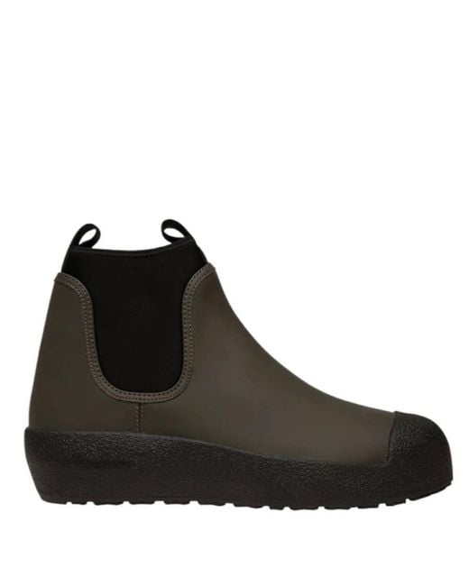 Bally Black Gadey Rubber-Coated Leather Ankle Boots, Brand Size 36 Us