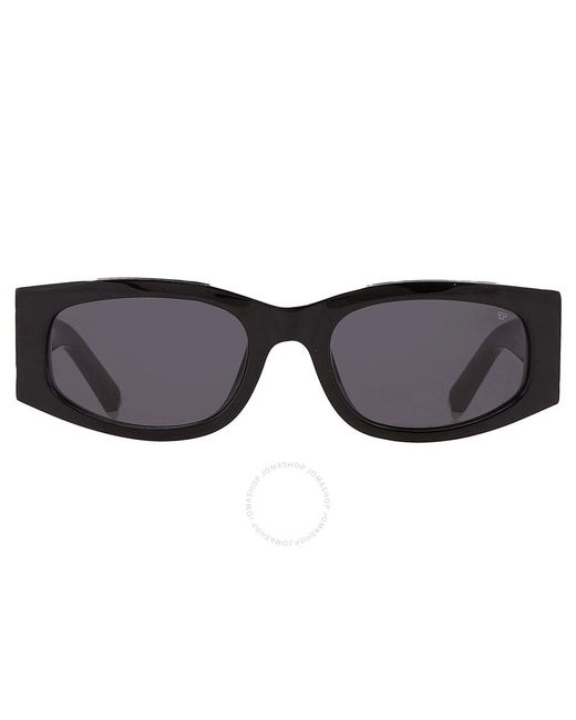 Philipp Plein Black Grey Oval Sunglasses Spp025s 0700 55