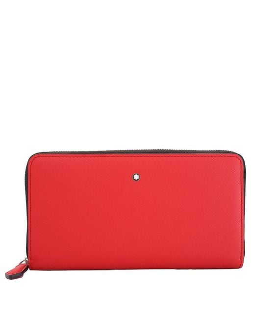 Montblanc Red Sartorial Wallet 12 Cc Zip Around for men