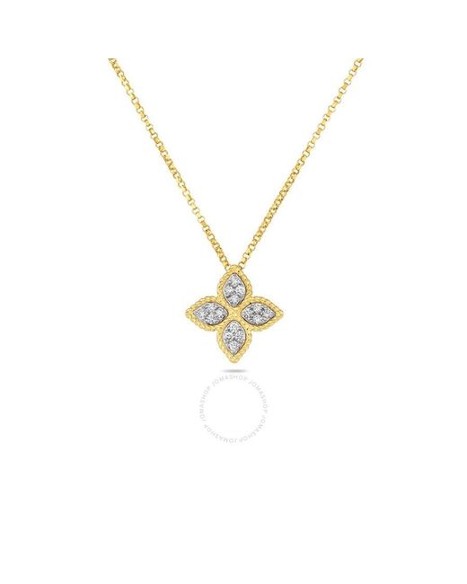 Roberto Coin Metallic Princess Flower Medium Diamond Necklace
