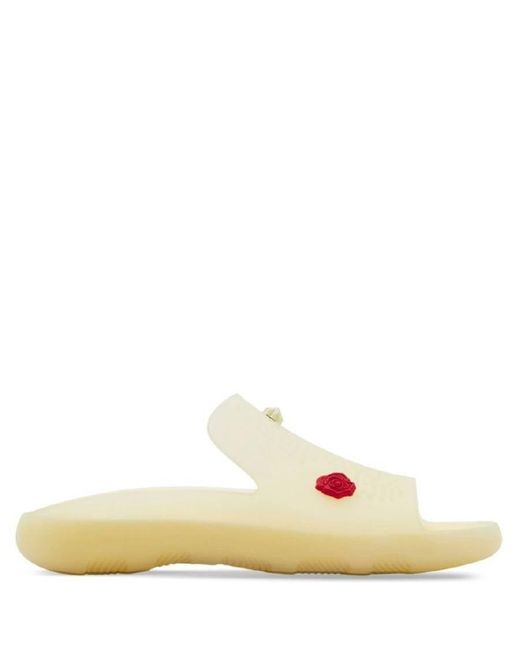 Burberry Yellow Stingray Applique-Detail Slides, Brand Size 39 (Us for men